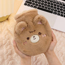 Cute Cartoon Plush Hot Water Bags Large Capacity Hand Warmers(Brown)