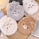 Cute Cartoon Plush Hot Water Bags Large Capacity Hand Warmers(White)