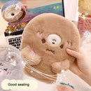 Cute Cartoon Plush Hot Water Bags Large Capacity Hand Warmers(White)