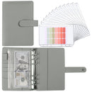 A6 Macaron Notebook PU Loose-leaf Cash Budget Handbook(Gray)