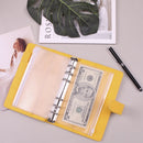 A6 Macaron Notebook PU Loose-leaf Cash Budget Handbook(Black)