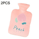 2PCS Winter Hand Warmer Portable Outdoor Student Dormitory Hot Water Bag, Capacity: 2000ml(Peach)