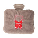 0688 PVC Plush Hand Pluggable Water-filled Hot Water Bags(Coffee Color)
