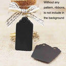 5 Sets Waves Kraft Paper Tags Christmas Wedding Party Kraft Paper Gift Hang Tags(Black)