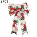 2 PCS ZX22045 23x35cm Christmas Tree Decoration Ribbon DIY Christmas Decorative Bows Ribbon(Beige)