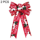 2 PCS ZX22045 23x35cm Christmas Tree Decoration Ribbon DIY Christmas Decorative Bows Ribbon(Red)