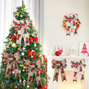2 PCS ZX22045 23x35cm Christmas Tree Decoration Ribbon DIY Christmas Decorative Bows Ribbon(Beige)