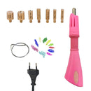 DIY Manual Stamping Tools Portable Dot Drill Pen, Specification: EU Plug Pink