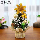 2 PCS 20cm 20cm Mini Christmas Decoration Tree Christmas Day Shopping Mall Decorative Props(Gold)