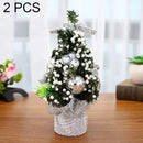 2 PCS 20cm 20cm Mini Christmas Decoration Tree Christmas Day Shopping Mall Decorative Props(Silver)