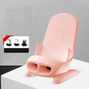 15W Chair Phone Wireless Charger Phone Charging Stand,Spec: Magnetic Charging Pink