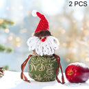 2 PCS Cartoon Doll Christmas Decoration Apples Bag Gift Bag Christmas Gift Tote Bags Holiday Props(Old Man)