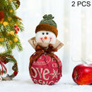 2 PCS Cartoon Doll Christmas Decoration Apples Bag Gift Bag Christmas Gift Tote Bags Holiday Props(Snowman)