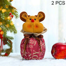 2 PCS Cartoon Doll Christmas Decoration Apples Bag Gift Bag Christmas Gift Tote Bags Holiday Props(Elk)