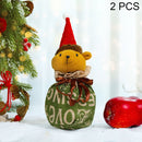 2 PCS Cartoon Doll Christmas Decoration Apples Bag Gift Bag Christmas Gift Tote Bags Holiday Props(Bear)