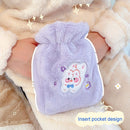 Plush Embroidery Washable Can Be Crossbody Water-Filled Warm Water Bag Green Bear