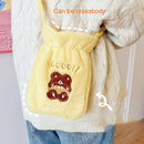 Plush Embroidery Washable Can Be Crossbody Water-Filled Warm Water Bag Green Bear