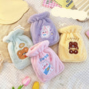 Plush Embroidery Washable Can Be Crossbody Water-Filled Warm Water Bag Yellow Bear+Strap