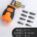 2050E 8 In 1 Portable Multifunctional S2 Batch Head Two-way Ratchet Screwdriver Set(Gray)