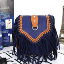 Single Shoulder Crossbody Tassel Women's Bags(Dark Blue)