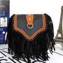 Single Shoulder Crossbody Tassel Women's Bags(Black)