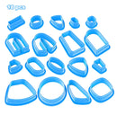 18 In 1 Soft Clay Earring Molds DIY Handmade Clay Cutter Clay Earrings Making Molds(Blue)