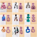 18 In 1 Soft Clay Earring Molds DIY Handmade Clay Cutter Clay Earrings Making Molds(Pink)