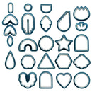 24 In 1 DIY Clay Earrings Molds DIY Handmade Clay Cutter Handmade Jewelry Molds(Dark Blue)