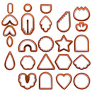 24 In 1 DIY Clay Earrings Molds DIY Handmade Clay Cutter Handmade Jewelry Molds(Rust Red)