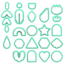 24 In 1 DIY Clay Earrings Molds DIY Handmade Clay Cutter Handmade Jewelry Molds(Mint Green)
