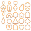 24 In 1 DIY Clay Earrings Molds DIY Handmade Clay Cutter Handmade Jewelry Molds(Beige Orange)