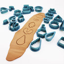 24 In 1 DIY Clay Earrings Molds DIY Handmade Clay Cutter Handmade Jewelry Molds(Dark Blue)