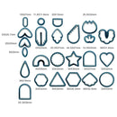24 In 1 DIY Clay Earrings Molds DIY Handmade Clay Cutter Handmade Jewelry Molds(Dark Blue)