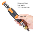 2050C Portable 10 In 1 Hidden Bits Multi-angle Ratchet Corner Screwdriver Set(Orange)