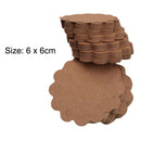 3 Sets Kraft Paper Tags Lace Round Blank Small Label(Black)