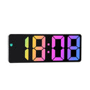 Colorful Fonts LED Electronic Alarm Clock Large Screen Clock(0725 Black Shell Black Surface D)