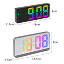 Colorful Fonts LED Electronic Alarm Clock Large Screen Clock(0725 White Shell Mirror Surface D)