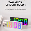 Colorful Fonts LED Electronic Alarm Clock Large Screen Clock(0725 Black Shell Mirror Surface D)
