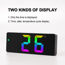 Colorful Fonts LED Electronic Alarm Clock Large Screen Clock(8009D White Shell)