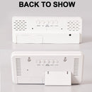 Colorful Fonts LED Electronic Alarm Clock Large Screen Clock(0725 White Shell Mirror Surface D)