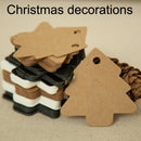 6 Sets DIY Christmas Tree Elevator Retro Card Labels Wedding Party Process Clip Stickers(White)