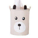 Toy Storage Bag Children Clothing Organizer Cartoon Fabric Storage Bucket(Ears Bear)