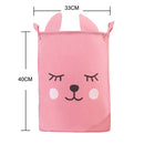 Toy Storage Bag Children Clothing Organizer Cartoon Fabric Storage Bucket(Ears Bear)