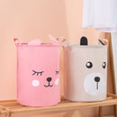 Toy Storage Bag Children Clothing Organizer Cartoon Fabric Storage Bucket(Eyelash Rabbit)