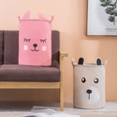 Toy Storage Bag Children Clothing Organizer Cartoon Fabric Storage Bucket(Ears Bear)