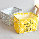 Fabric Desktop Storage Basket Office Clutter Organizer Storage Bag(Gray)