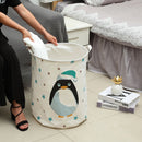 Cartoon Dirty Laundry Basket Waterproof Fabric Storage Bag(Hippo)