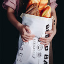 Cotton TPU Bread Bag With Clasp Reusable Storage Bag(White)