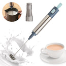 304 Stainless Steel Hand-held Electric Milk Foamer Coffee Utensil(Yellow)