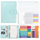 A6 Macaron PU Leather Loose-leaf Notebook Cash Budget Handbook(Blue)